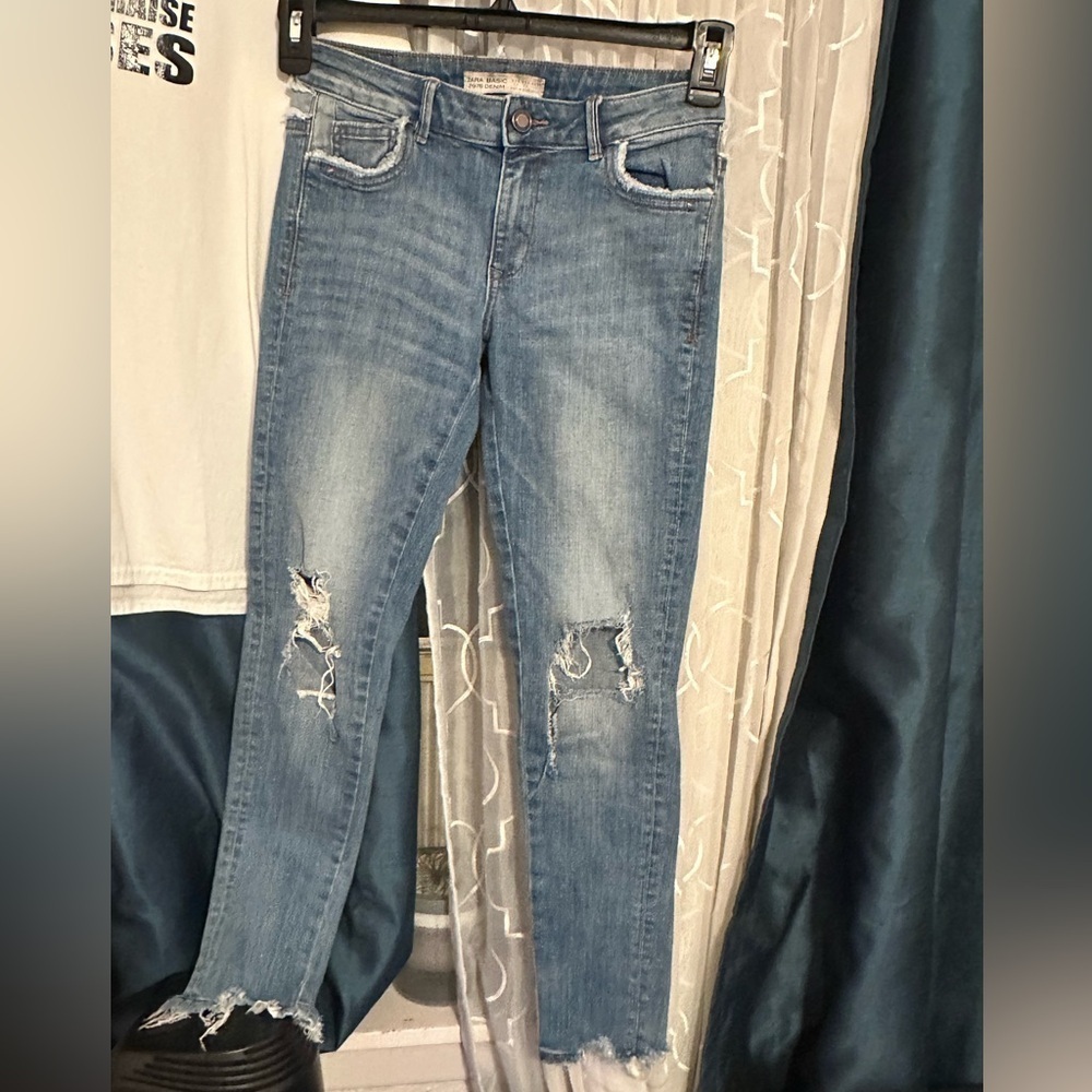 Zara Light Blue Skinny Jeans